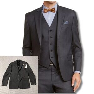 Lauren Ralph Lauren Suit Jacket Mens 38R Charcoal Lattimore Ultraflex Wool New